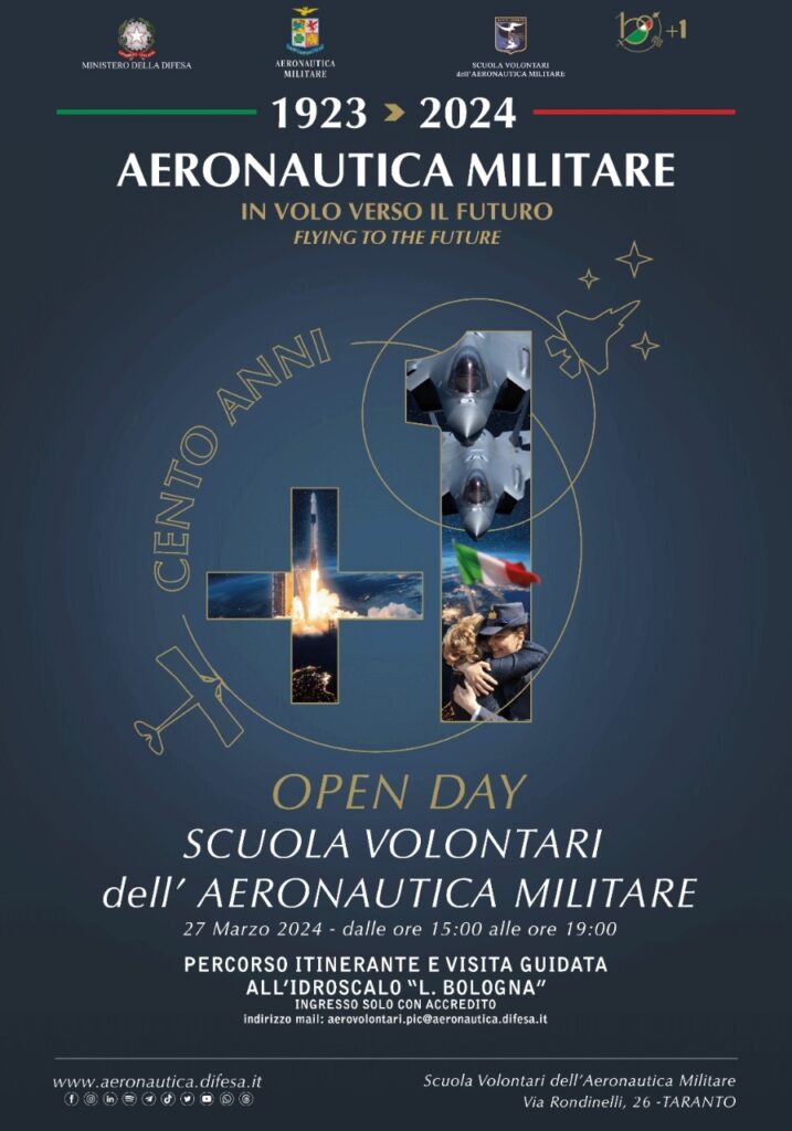 Open day per le celebrazioni del 101° anniversario della costituzione dell’Aeronautica Militare